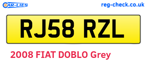 RJ58RZL are the vehicle registration plates.