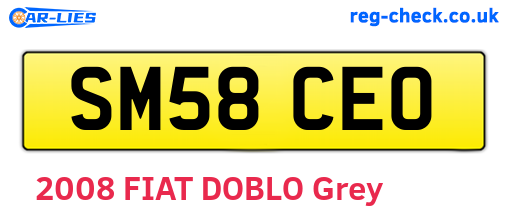 SM58CEO are the vehicle registration plates.