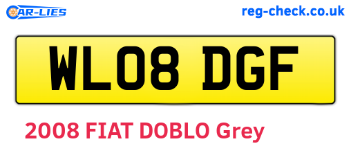 WL08DGF are the vehicle registration plates.