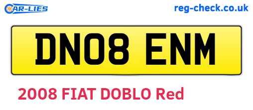 DN08ENM are the vehicle registration plates.