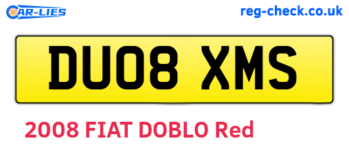 DU08XMS are the vehicle registration plates.