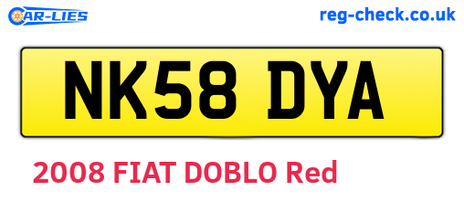 NK58DYA are the vehicle registration plates.