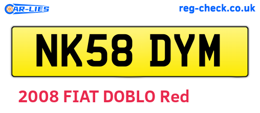 NK58DYM are the vehicle registration plates.