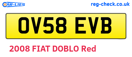 OV58EVB are the vehicle registration plates.