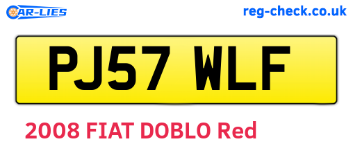 PJ57WLF are the vehicle registration plates.
