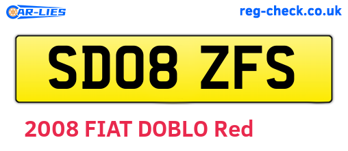 SD08ZFS are the vehicle registration plates.