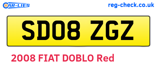 SD08ZGZ are the vehicle registration plates.