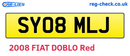 SY08MLJ are the vehicle registration plates.