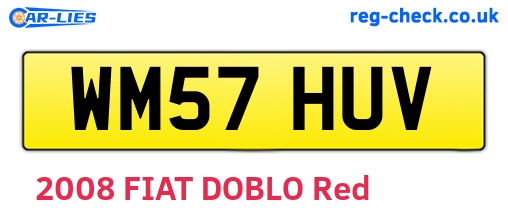 WM57HUV are the vehicle registration plates.