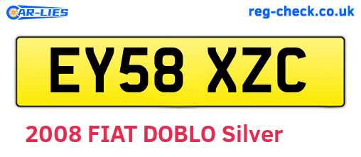 EY58XZC are the vehicle registration plates.