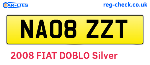 NA08ZZT are the vehicle registration plates.