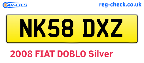 NK58DXZ are the vehicle registration plates.