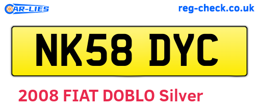 NK58DYC are the vehicle registration plates.