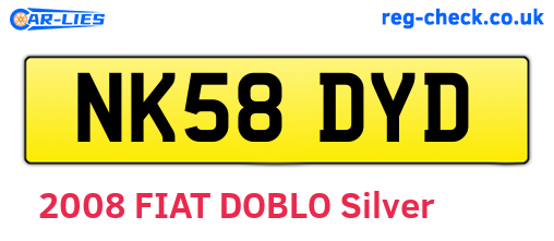NK58DYD are the vehicle registration plates.