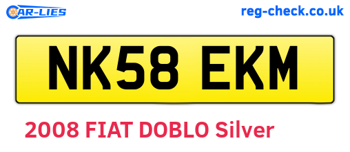 NK58EKM are the vehicle registration plates.