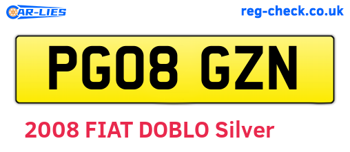 PG08GZN are the vehicle registration plates.