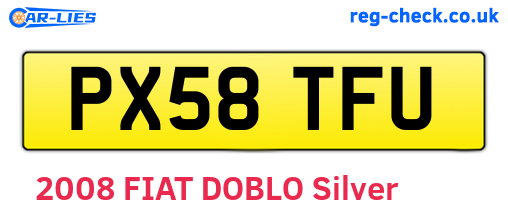 PX58TFU are the vehicle registration plates.