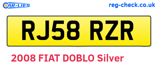 RJ58RZR are the vehicle registration plates.