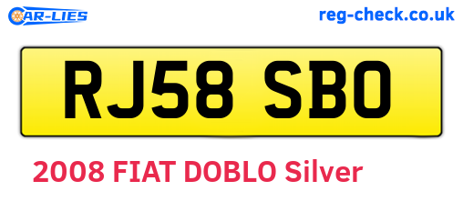 RJ58SBO are the vehicle registration plates.