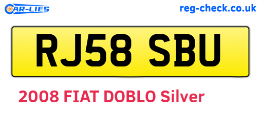 RJ58SBU are the vehicle registration plates.