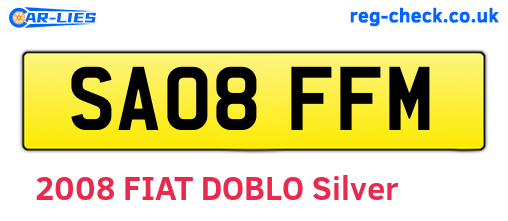 SA08FFM are the vehicle registration plates.