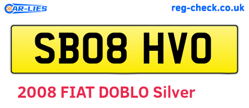 SB08HVO are the vehicle registration plates.