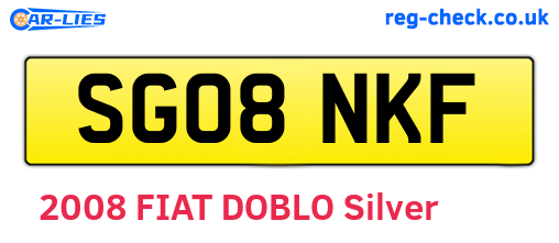 SG08NKF are the vehicle registration plates.