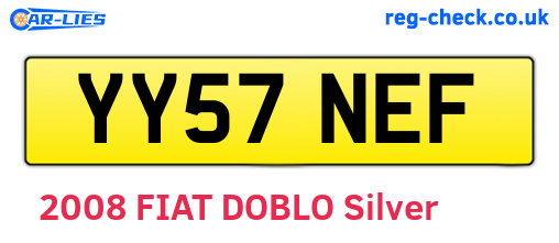 YY57NEF are the vehicle registration plates.