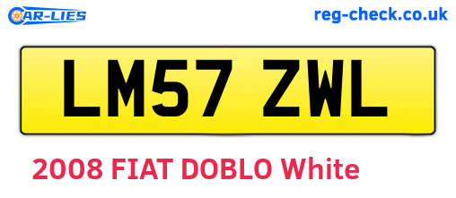 LM57ZWL are the vehicle registration plates.