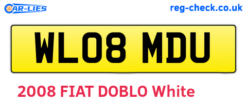 WL08MDU are the vehicle registration plates.