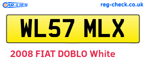 WL57MLX are the vehicle registration plates.