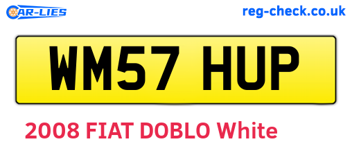 WM57HUP are the vehicle registration plates.