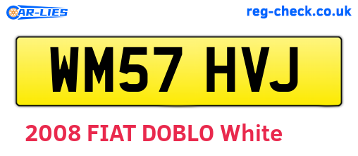 WM57HVJ are the vehicle registration plates.