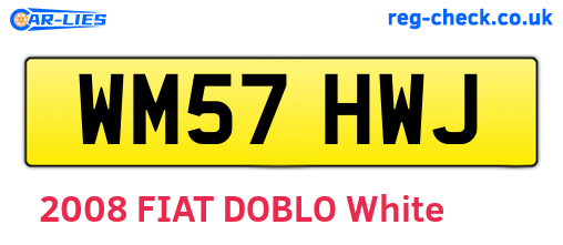 WM57HWJ are the vehicle registration plates.