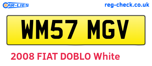 WM57MGV are the vehicle registration plates.