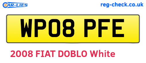 WP08PFE are the vehicle registration plates.