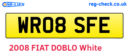 WR08SFE are the vehicle registration plates.