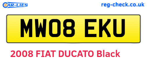 MW08EKU are the vehicle registration plates.