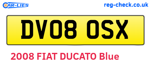 DV08OSX are the vehicle registration plates.