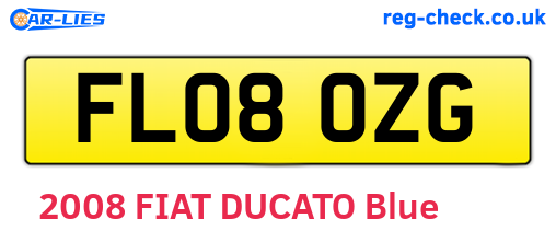 FL08OZG are the vehicle registration plates.