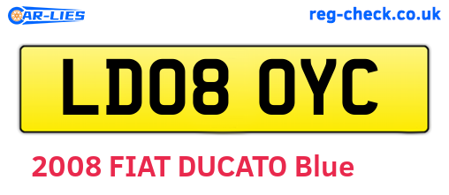 LD08OYC are the vehicle registration plates.