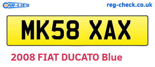MK58XAX are the vehicle registration plates.