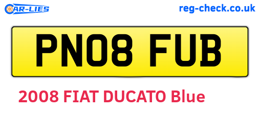 PN08FUB are the vehicle registration plates.