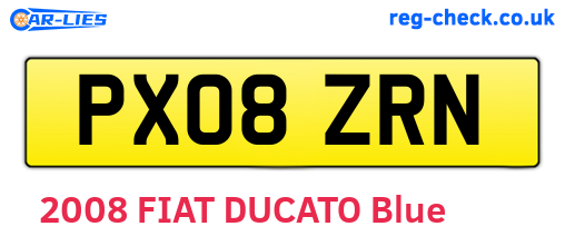 PX08ZRN are the vehicle registration plates.