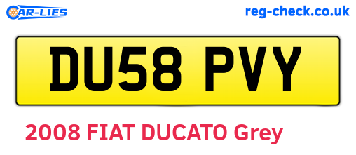 DU58PVY are the vehicle registration plates.