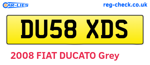 DU58XDS are the vehicle registration plates.