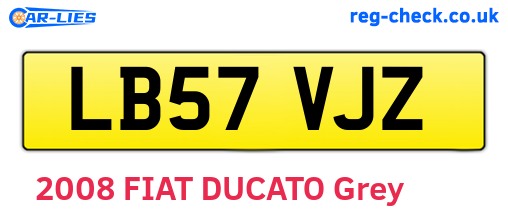 LB57VJZ are the vehicle registration plates.