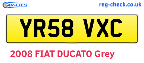 YR58VXC are the vehicle registration plates.