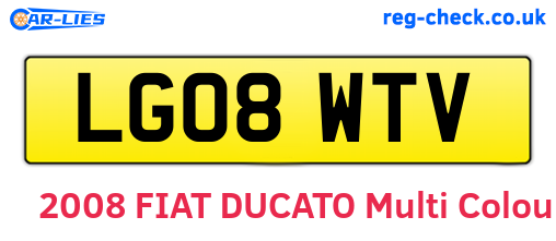 LG08WTV are the vehicle registration plates.
