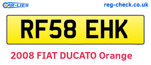 RF58EHK are the vehicle registration plates.